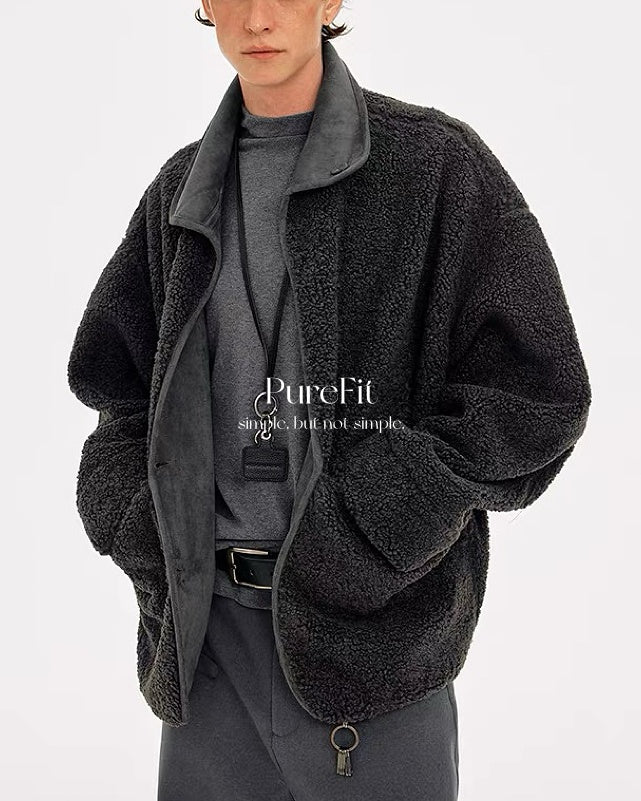 【雙面翻領外套,羊絨百搭款】292