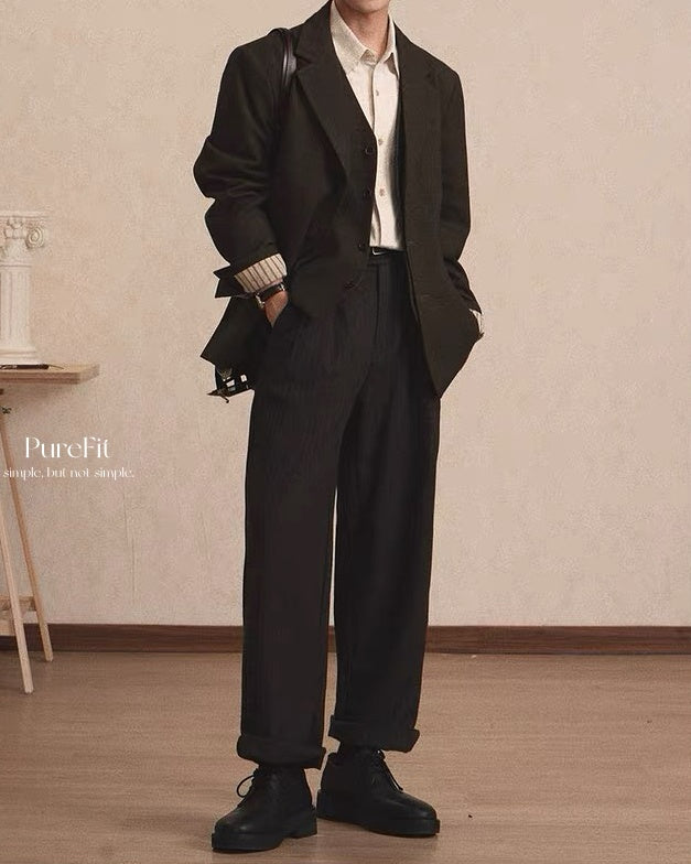 【羊毛混紡西褲,休閒老錢款】310P