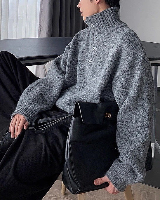 【韓系高領針織衫，百搭素款】274