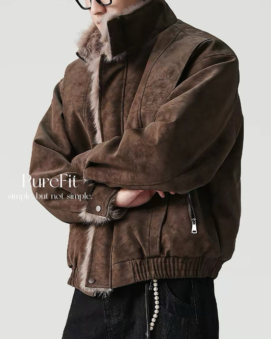 【皮毛一體棉夾克，復古百搭】286