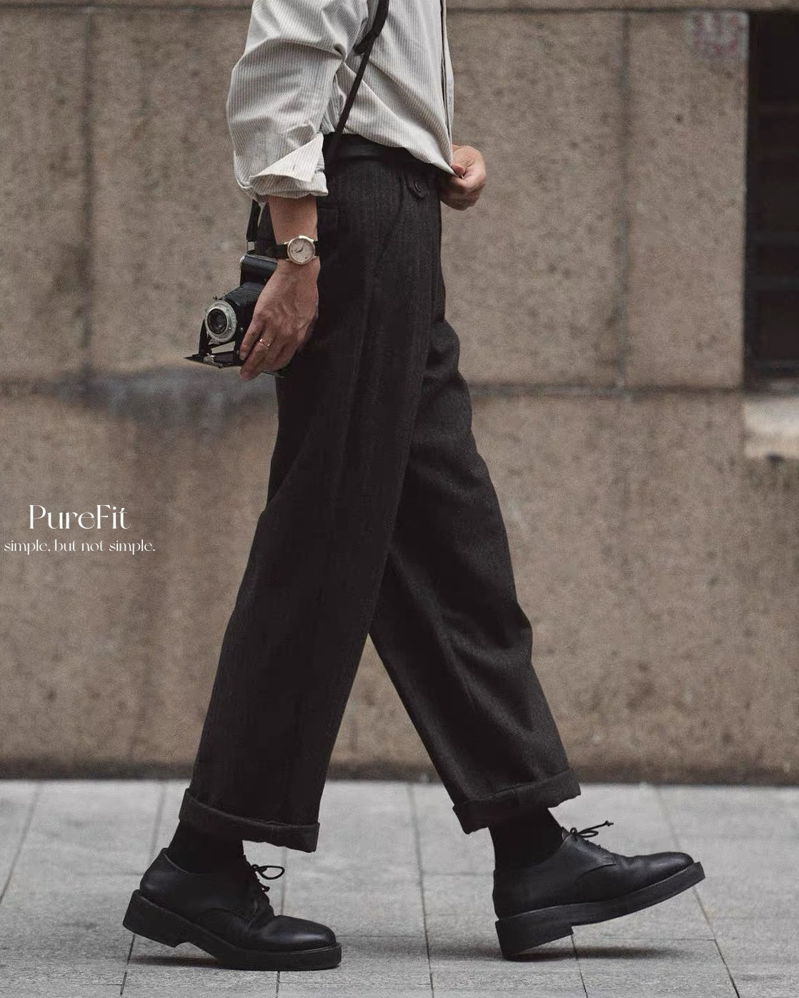 【羊毛混紡西褲，休閒老錢款】310P