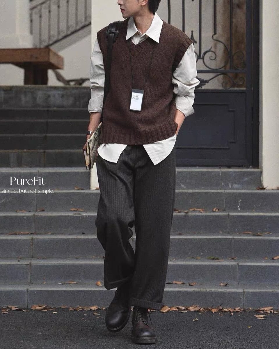 【羊毛混紡西褲，休閒老錢款】310P