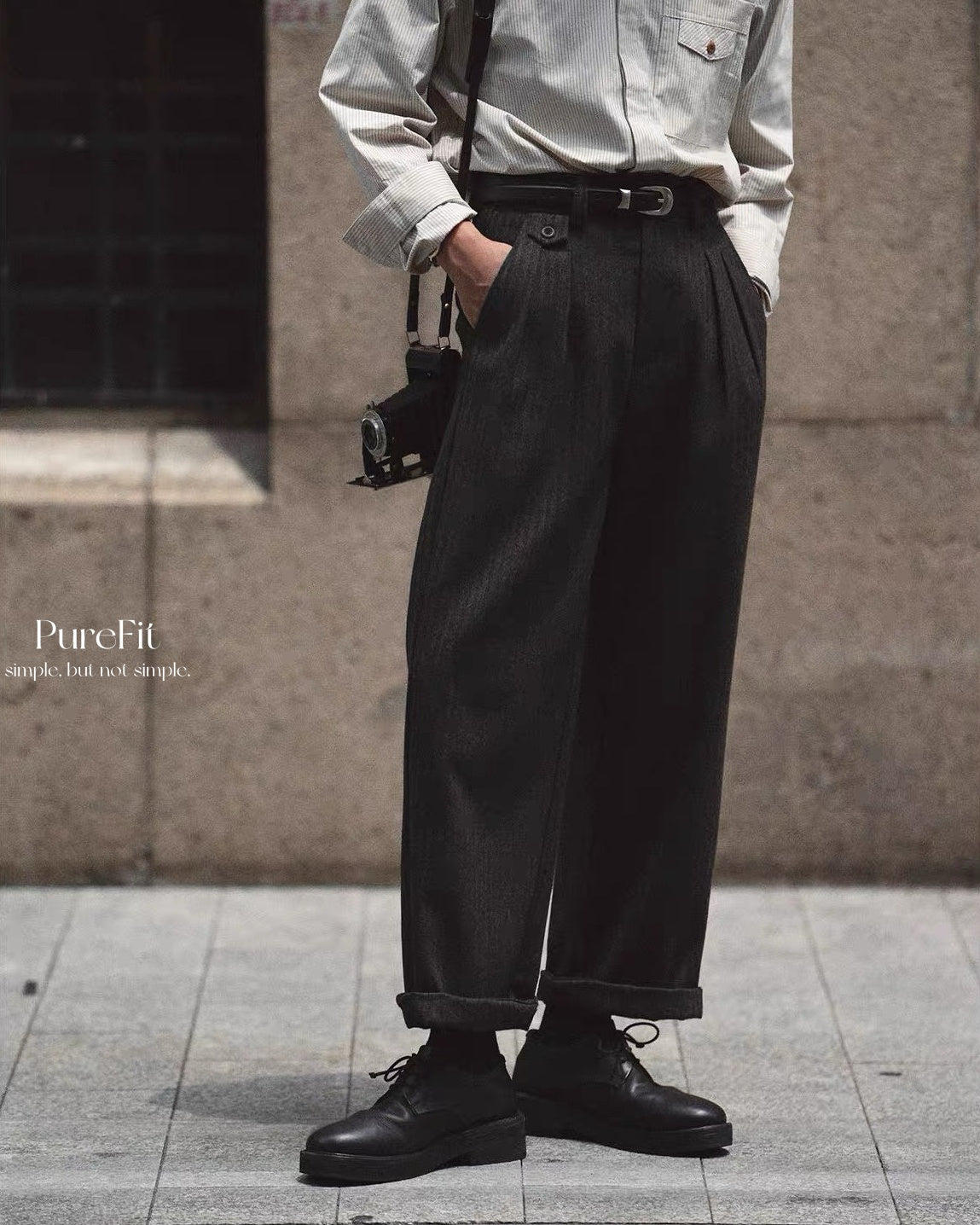 【羊毛混紡西褲，休閒老錢款】310P