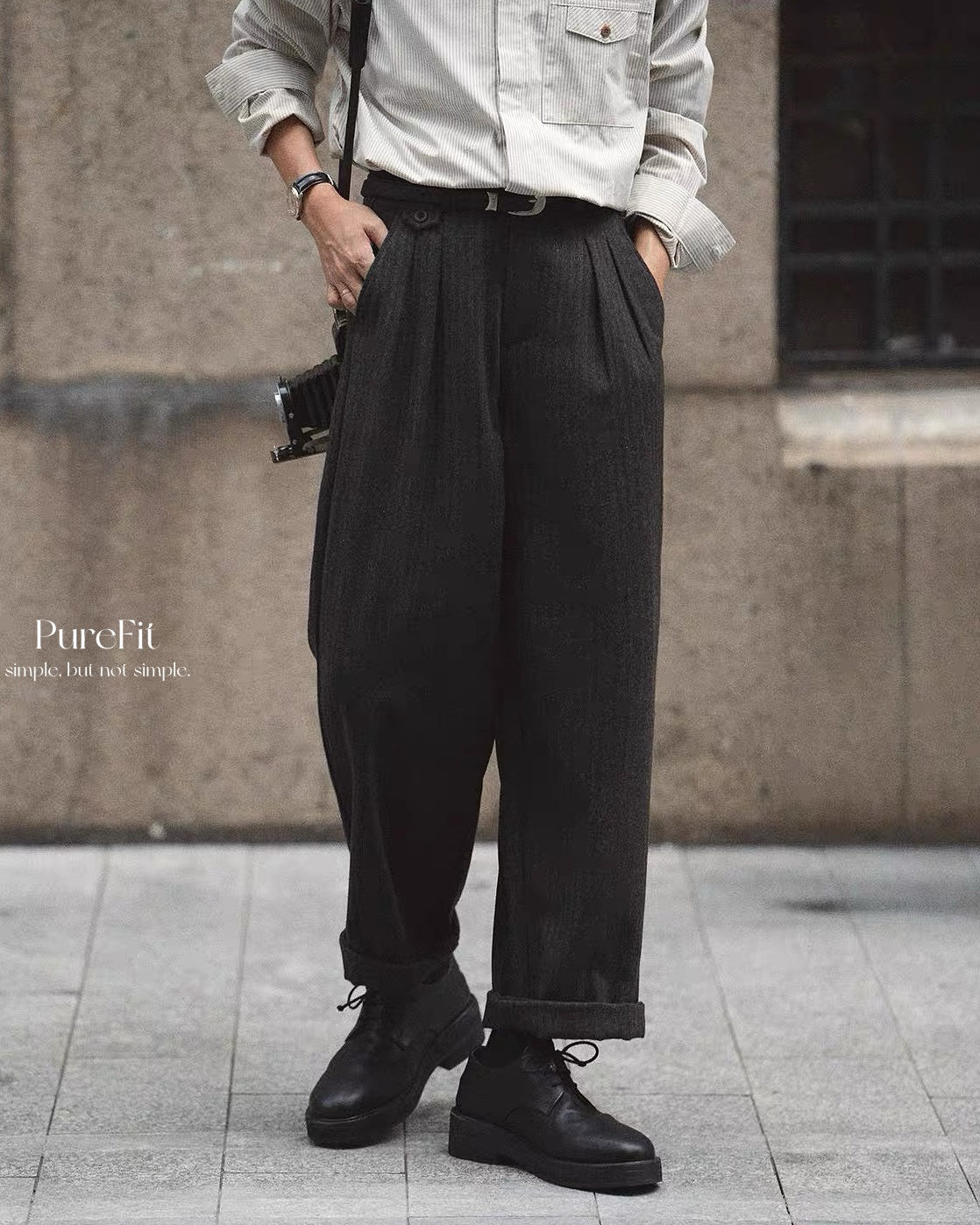 【羊毛混紡西褲，休閒老錢款】310P