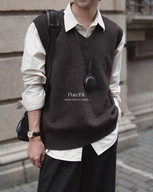 【羊毛混紡背心，經典百搭款】320