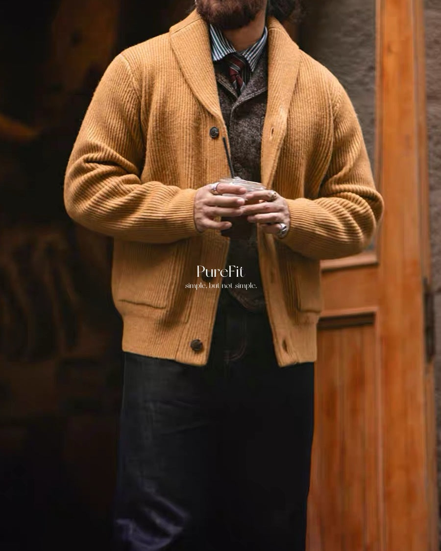 【美利奴羊毛開衫，青果領款】319