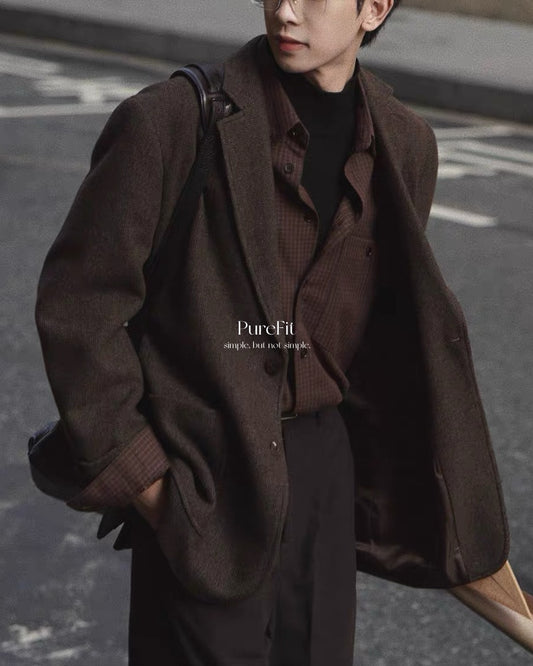 【排釦羊毛外套，復古英倫風】316