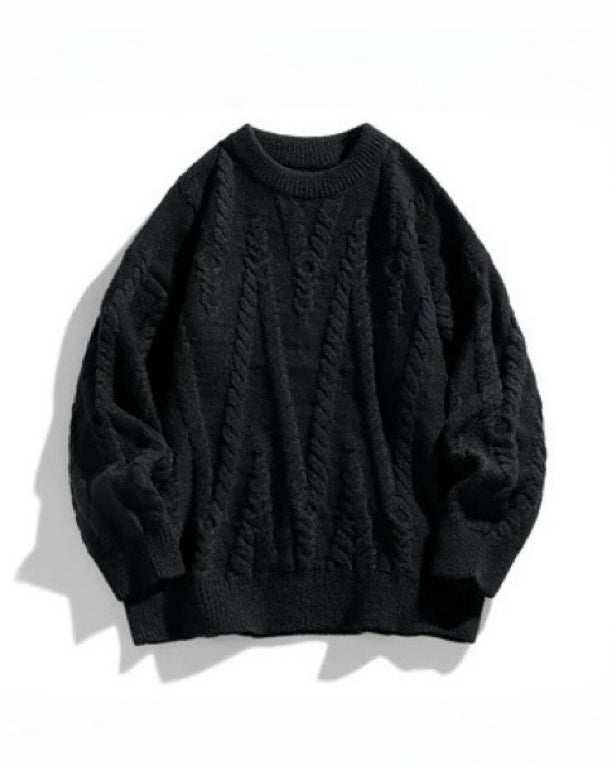 【麻花圓領毛衣，冬季復古款】226