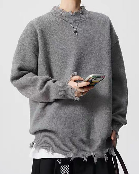 【圓領破壞毛衣，冬季慵懶款】225