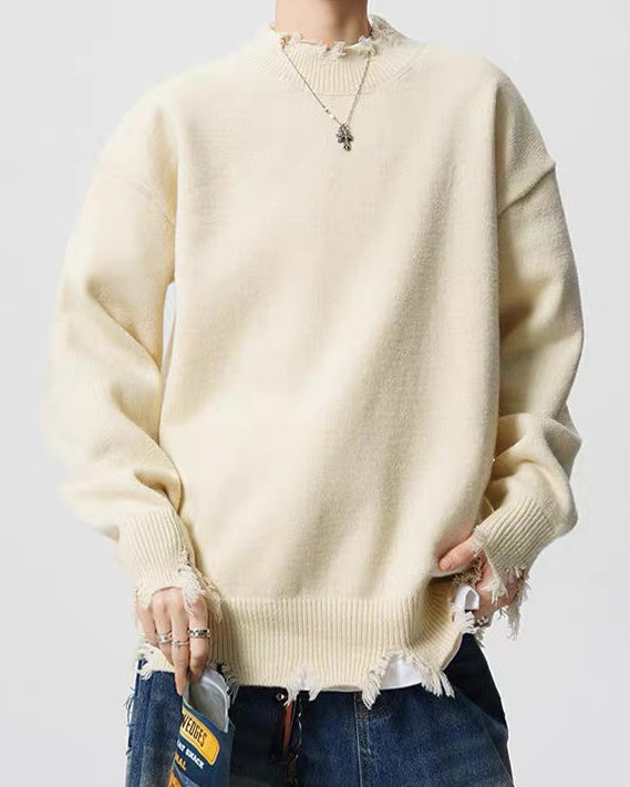【圓領破壞毛衣，冬季慵懶款】225