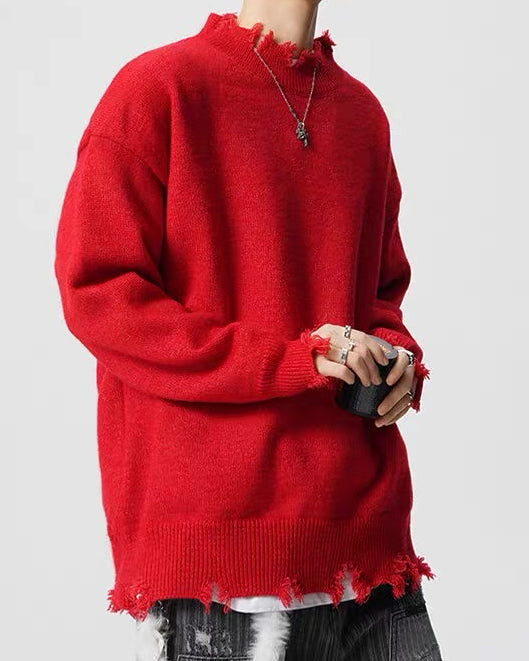 【圓領破壞毛衣，冬季慵懶款】225