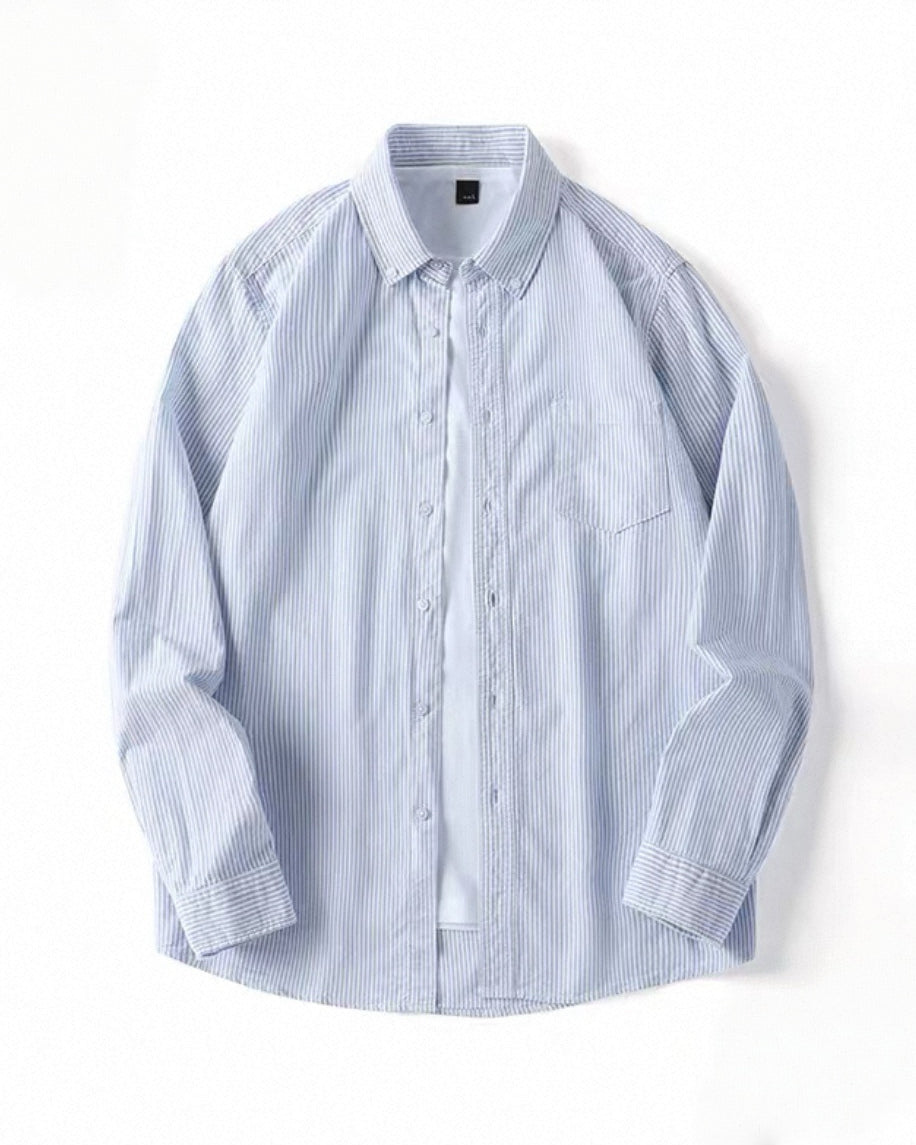 【春秋條紋襯衫，百搭純棉款】214