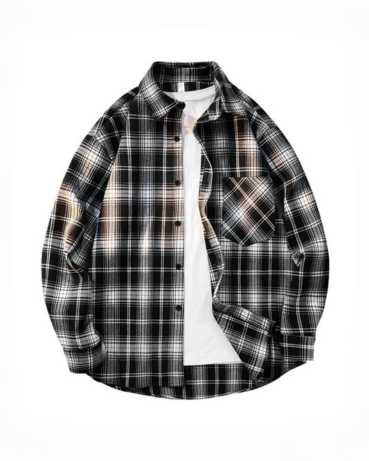 【日系條紋襯衫，復古百搭款】216