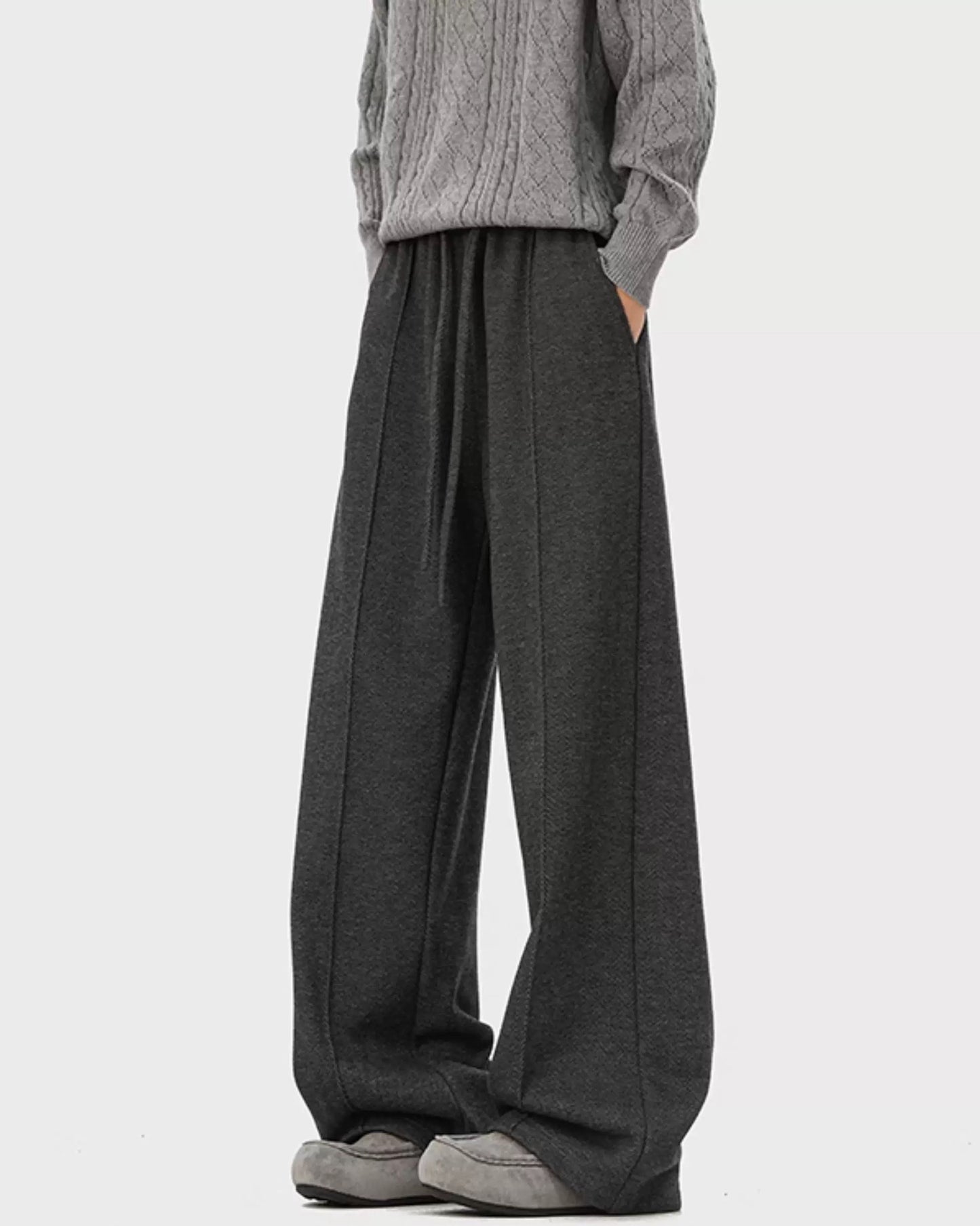 【重磅細紋棉褲，韓系休閒風】233P