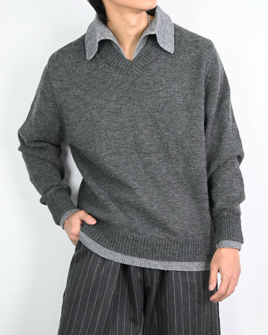 【翻領撞色毛衣，休閒高磅款】221