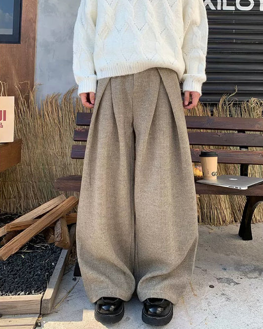 【絨布打摺西褲，A字彎刀款】239P