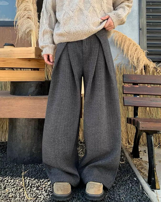 【絨布打摺西褲，A字彎刀款】239P