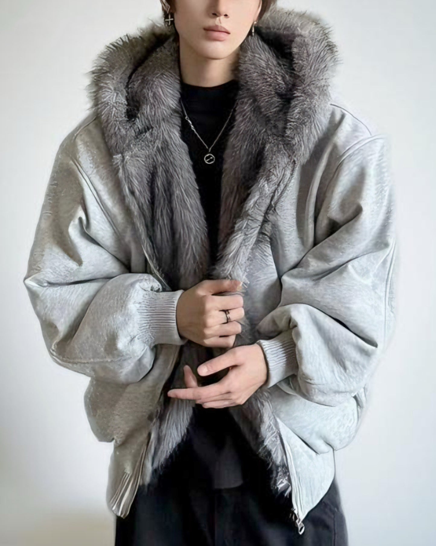 【雙面仿貂毛，重磅連帽夾克】249