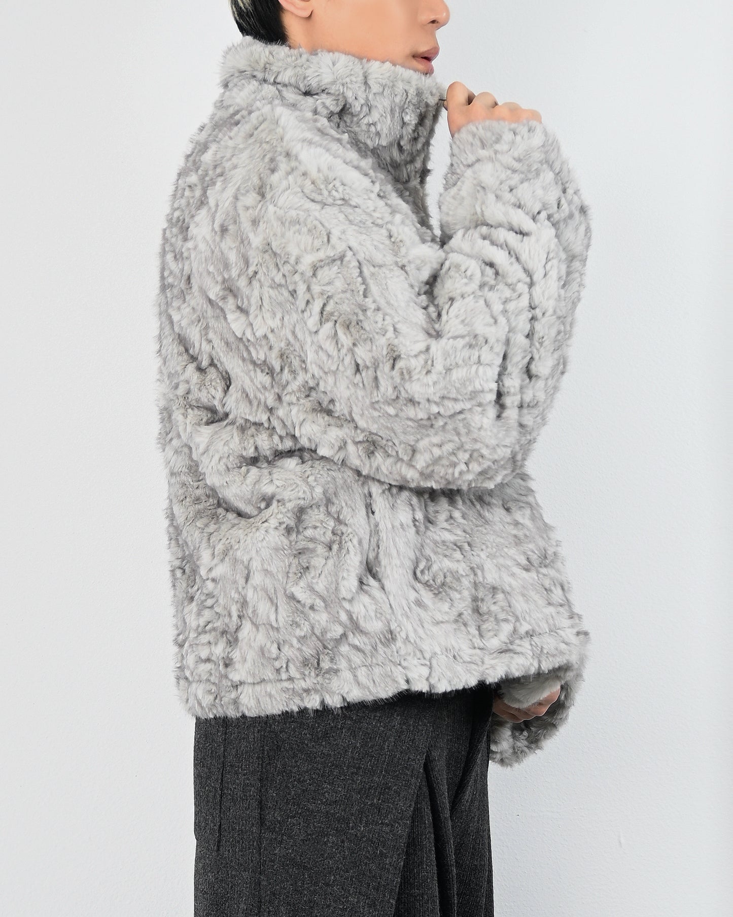 【立領毛絨短夾，韓系冬季款】252