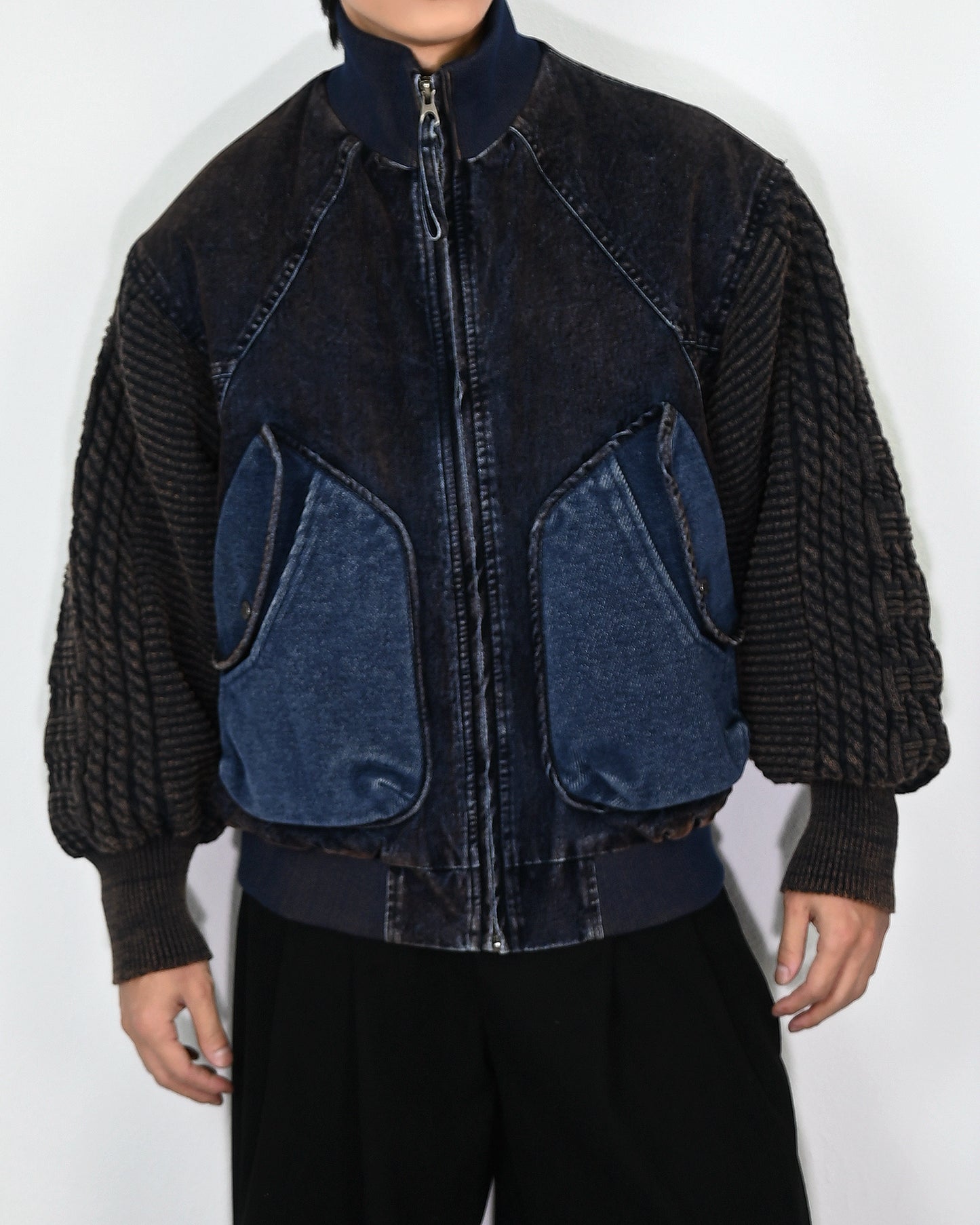 【扎染拼接夾克，美系針織款】247