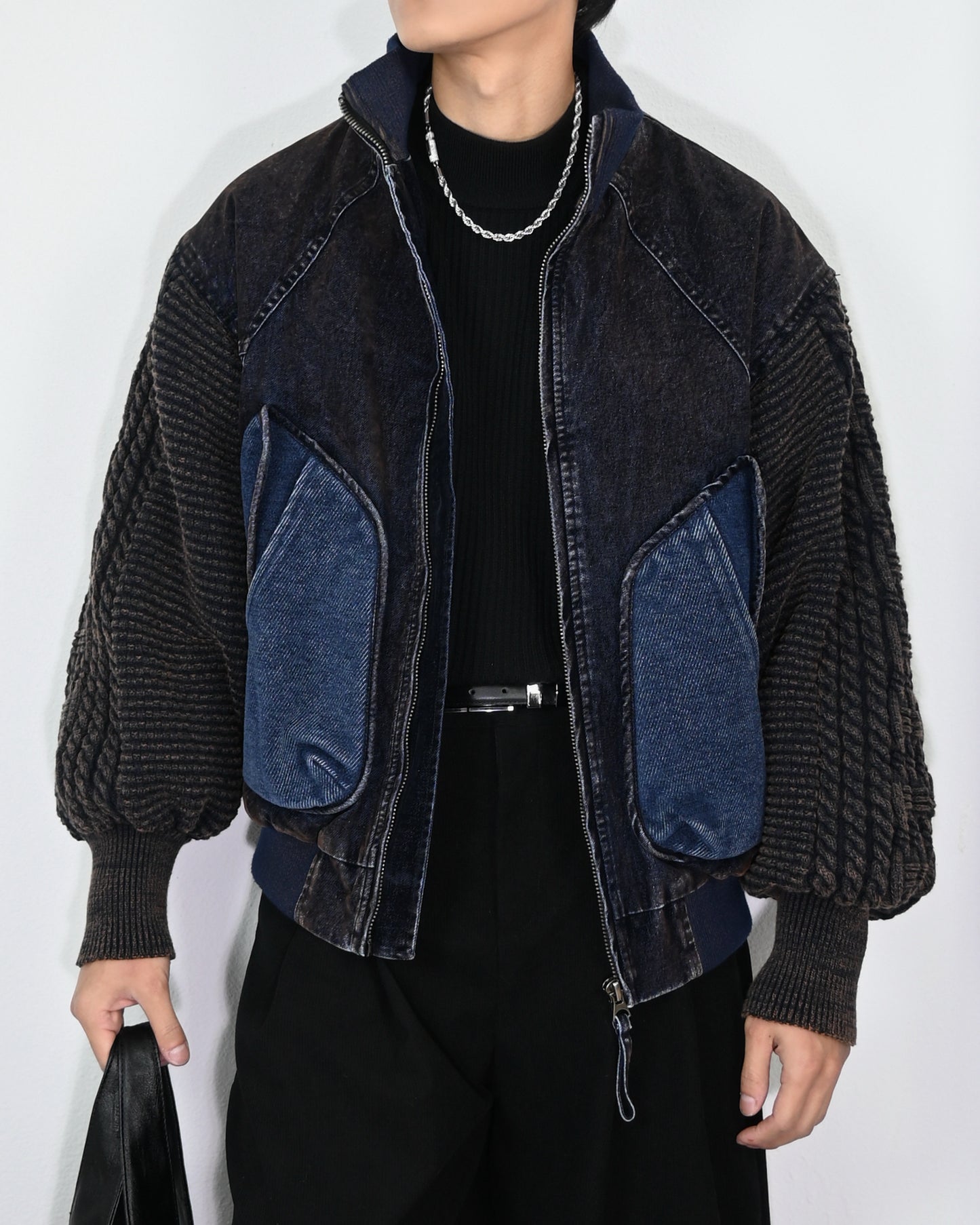 【扎染拼接夾克，美系針織款】247