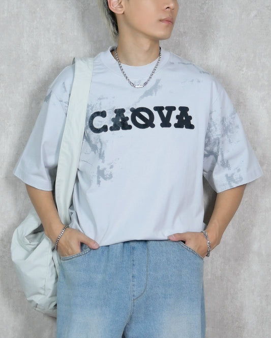 【水洗植絨工藝，韓系落肩T】009